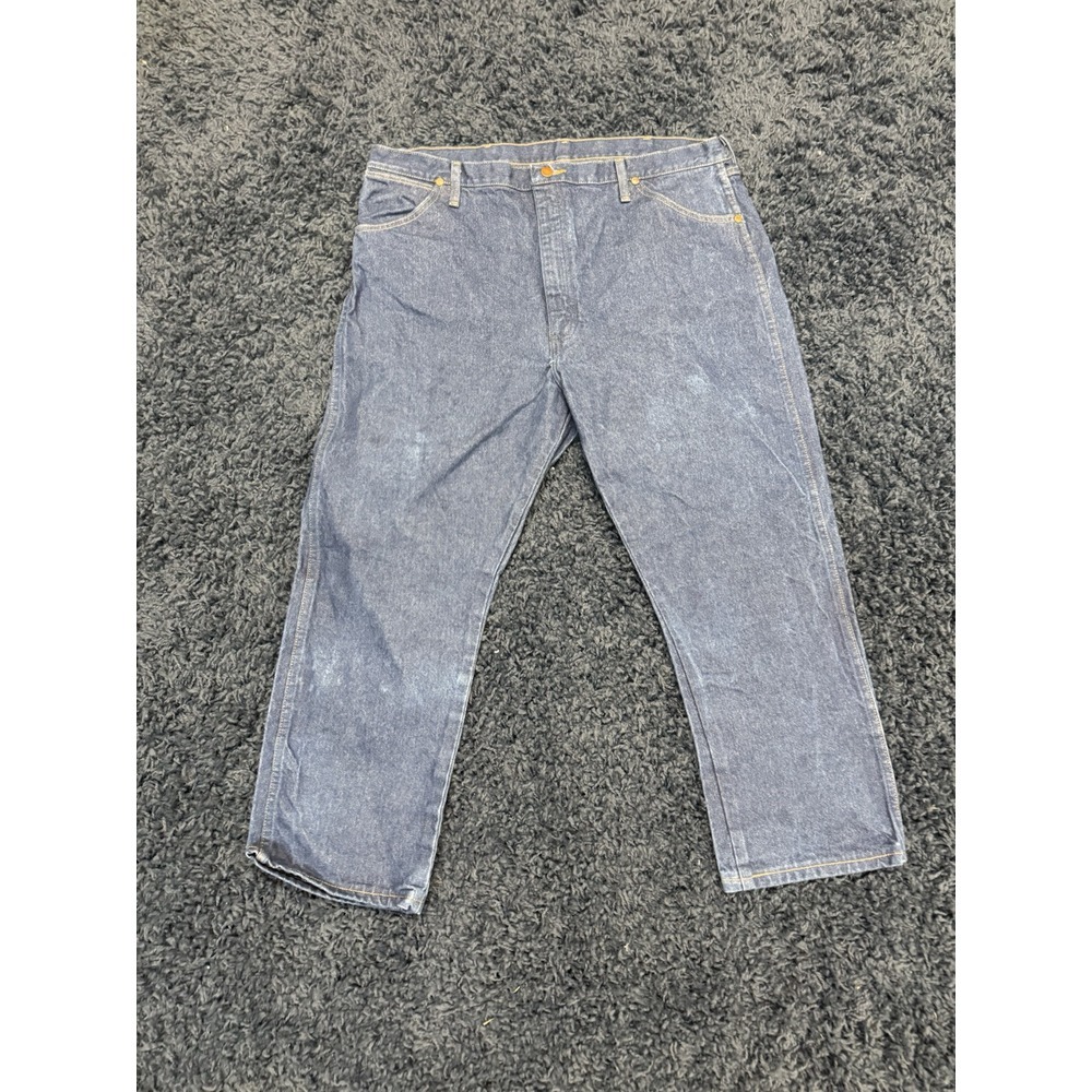 NWT Wrangler Jeans Mens 42x30 Blue Slim Straight Leg Stretch Denim